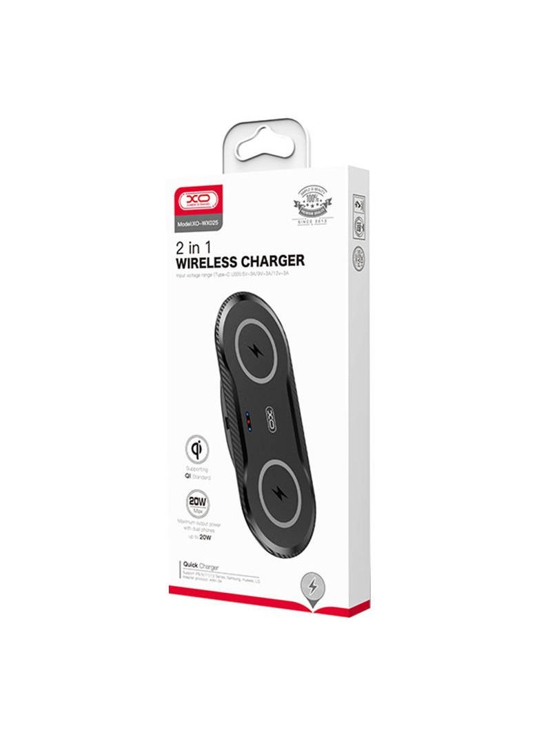 إكس أو قاعدة شاحن لاسلكي مكتبي مزدوج 2 في 1 20 وات من اكس او WX025، لون اسود - Image 3