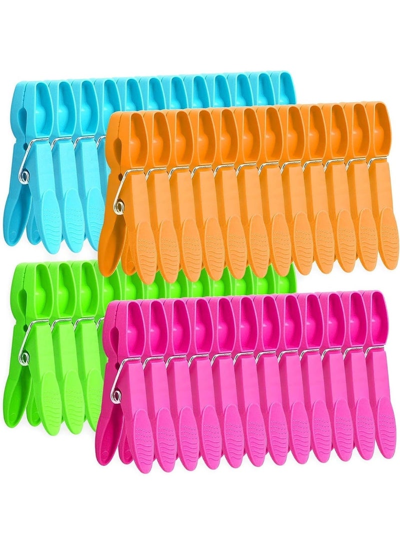 jaexest 48 Pieces Color Heavy Duty Plastic Laundry Clips, Wind Resistant Strong Grip Clothes Pegs Chip Clips, Multi-Purpose Clothes Pins for Clotheslines, Outdoor Drying, Garments, Kitchen & Home Organization Household Storage - Image 1