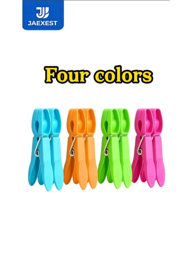 jaexest 48 Pieces Color Heavy Duty Plastic Laundry Clips, Wind Resistant Strong Grip Clothes Pegs Chip Clips, Multi-Purpose Clothes Pins for Clotheslines, Outdoor Drying, Garments, Kitchen & Home Organization Household Storage - Image 2
