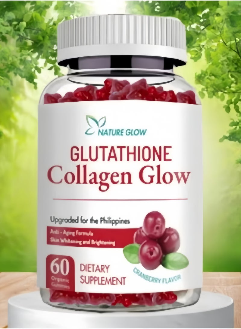 NATURE GLOW Collagen Glow Anti Aging Skin Whitening Vitamins Cranberry flavor  - Image 1