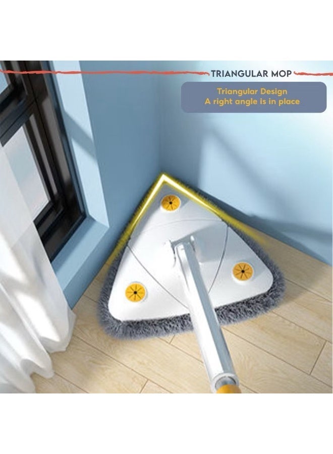 Floret 360 Rotatable Multifunctional Triangle Mop | Extendable Wall & Ceiling Cleaner with Automatic Water Squeezing | Wet & Dry Dust Cleaning Mop for Floors, Windows & Corners - Image 5