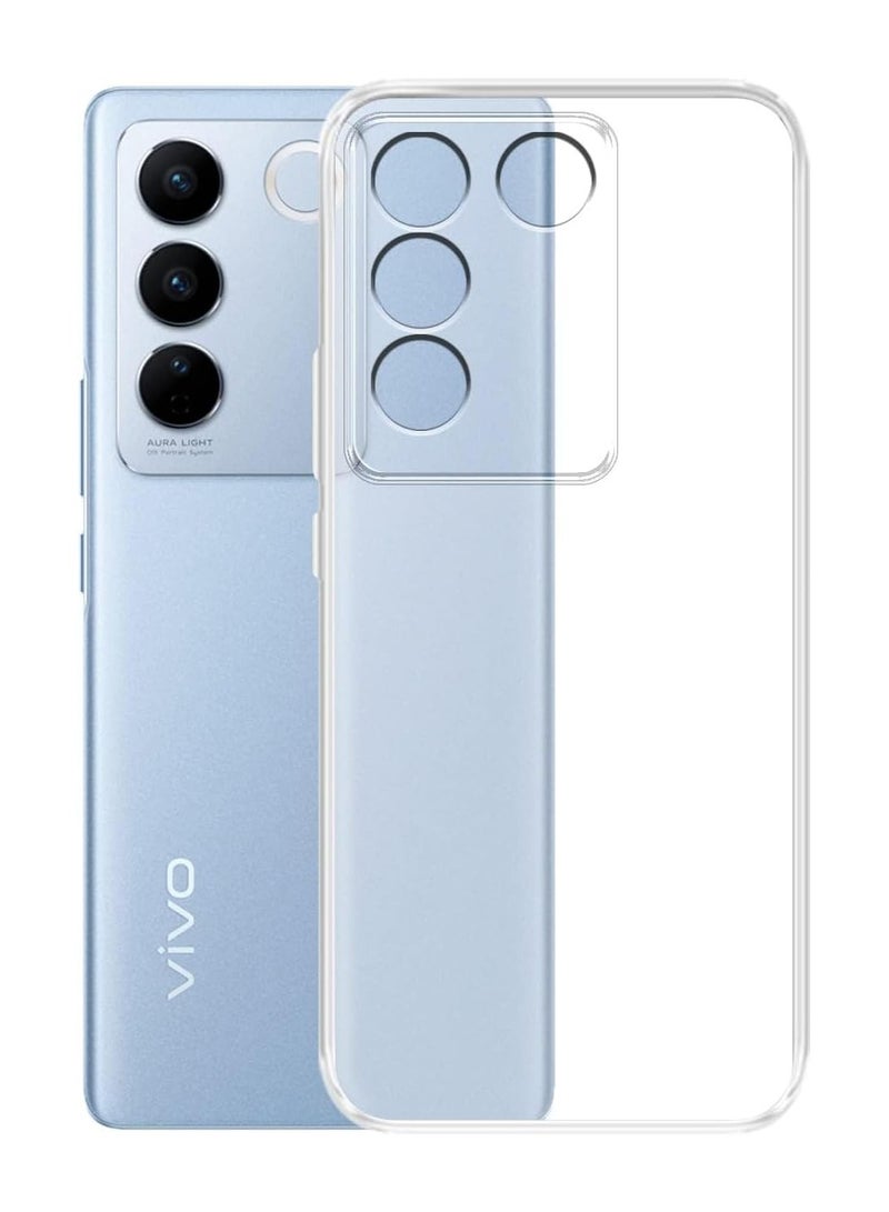 Techie Vivo V27 / Vivo V27 Pro TPU Soft Corner Ultra Slim Clear Case Shockproof Anti Fingerprint Transparent Protective Back Cover - Image 1