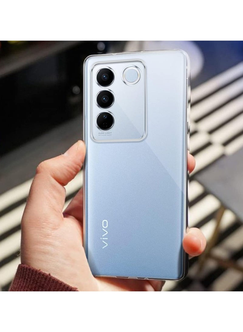 Techie Vivo V27 / Vivo V27 Pro TPU Soft Corner Ultra Slim Clear Case Shockproof Anti Fingerprint Transparent Protective Back Cover - Image 5