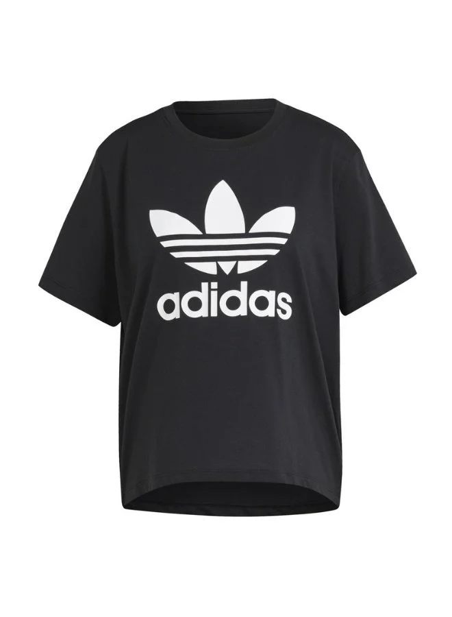 Adidas Originals BLACK Adicolor Trefoil Boxy T-Shirt for Women | Best Price UAE