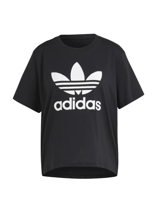 Adidas Originals BLACK Adicolor Trefoil Boxy T-Shirt for Women | Best Price UAE