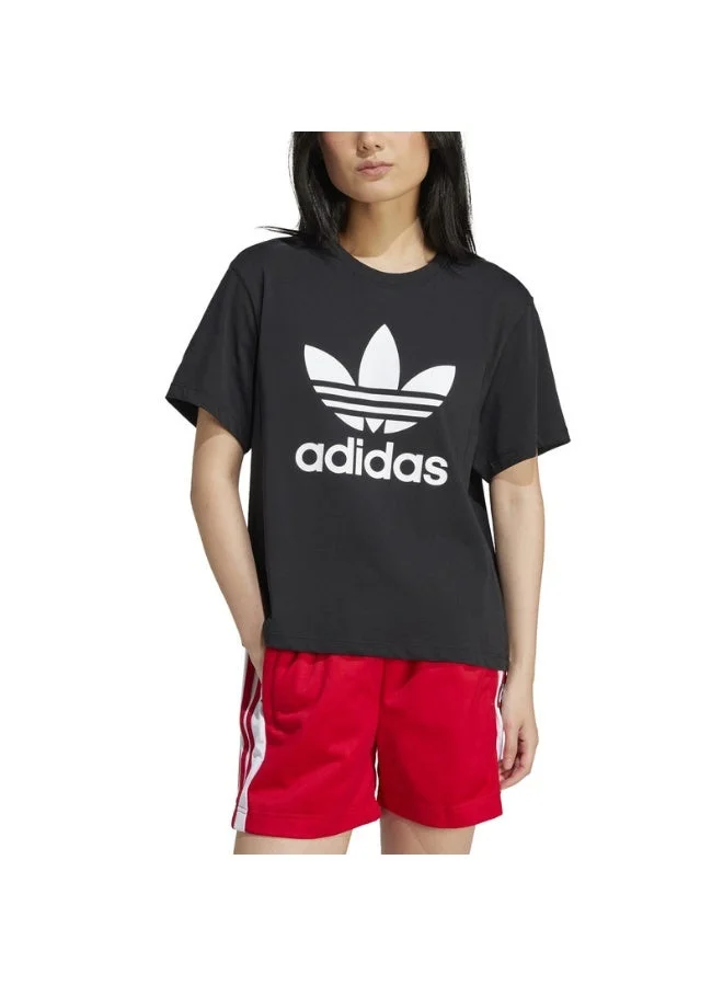 Adidas Originals BLACK Adicolor Trefoil Boxy T-Shirt for Women | Best Price UAE