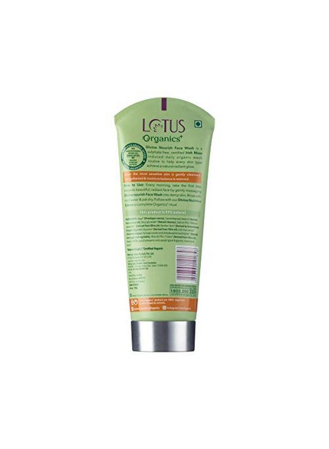 Lotus Organics+ Divine Nourish Face Washsulphate Free Gentle Cleaning For All Skin Types 100 Ml  - Image 3