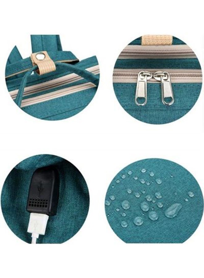 إسكدنيا حقيبة ظهر محمولة متعددة الوظائف لسرير الأم مع شبكة ناموسية للطفل - باللون الأخضر - Image 4