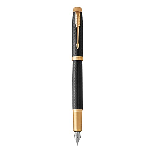 PARKER IM Fountain Pen Premium Black Medium Nib with Blue Ink Refill 1931653 - Image 1