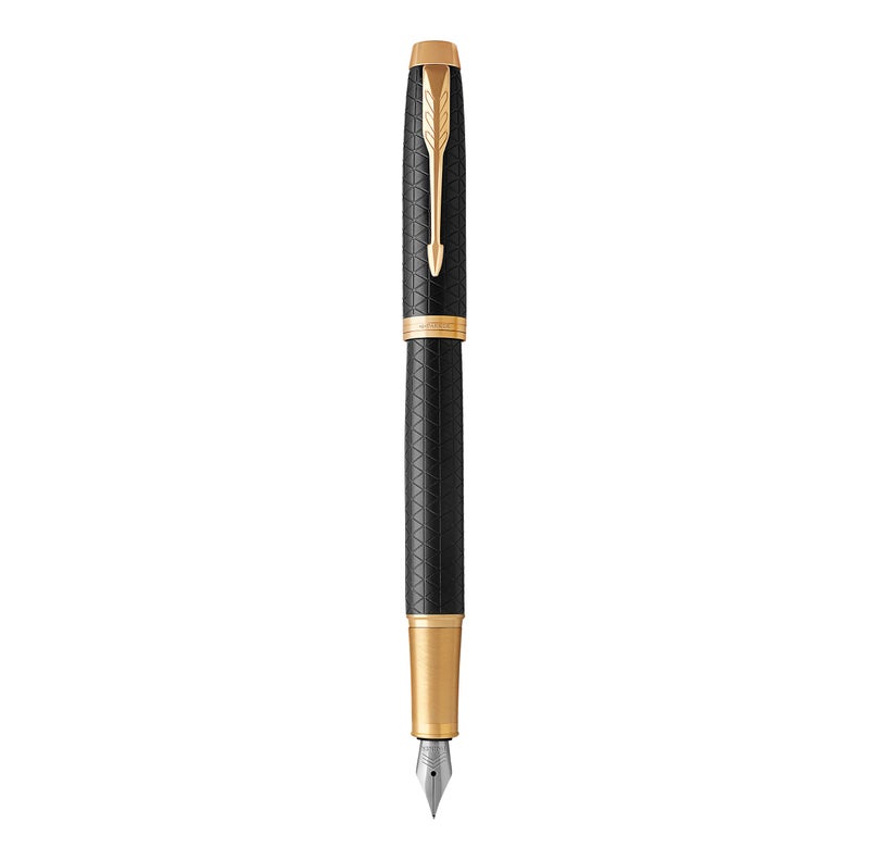 PARKER IM Fountain Pen Premium Black Medium Nib with Blue Ink Refill 1931653 - Image 2