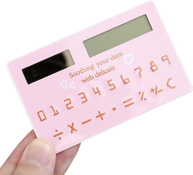 FTVOGUE Mini Card Size Calculator, Ultra Thin 3mm Cute Cartoon Solar Powered Calculator with 8 Digit Display, for Office School Students Stationery Supplies - Image 5