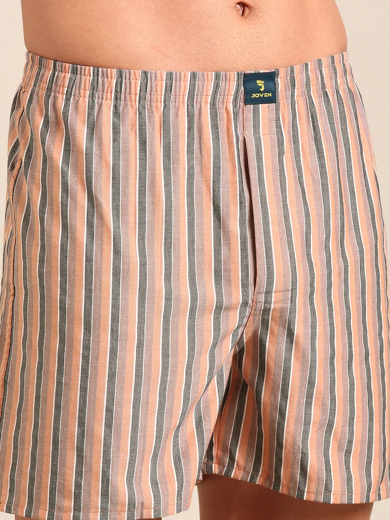 جوفن Men Checked Pure Cotton Boxers Pack of 2