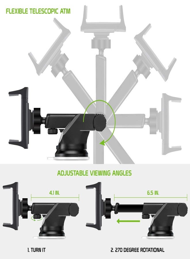 cellet Extendable Telescopic Dashboard Phone Mount - 360° Rotating Cradle, Reusable Sticky Suction Pad, Adjustable Viewing Angles, Secure 2-Step Locking for Car Dash & Windshield - Image 5