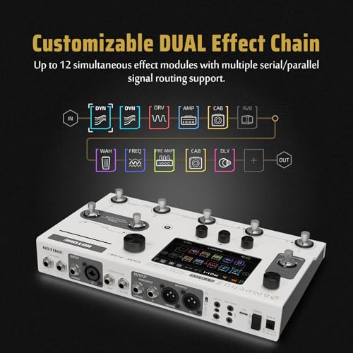HOTONE Multi-Effects Pedal Dual Effect Chains with FX Loop MIDI I/O Stereo OTG USB Audio Interface Touch Screen Ampero II Stage(Include 10 PCS Additional Footswitch Toppers By VOLKTONE) - Image 5