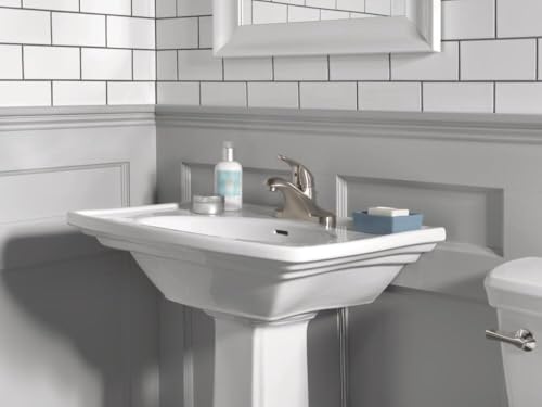 Delta Faucet Foundations Centerset Bathroom Faucet, Brushed Nickel 1-Handle Bathroom Faucet, Delta Bathroom Sink Faucet, Metal Push-Pop Drain Assembly, Stainless B510LF-SS - Image 2