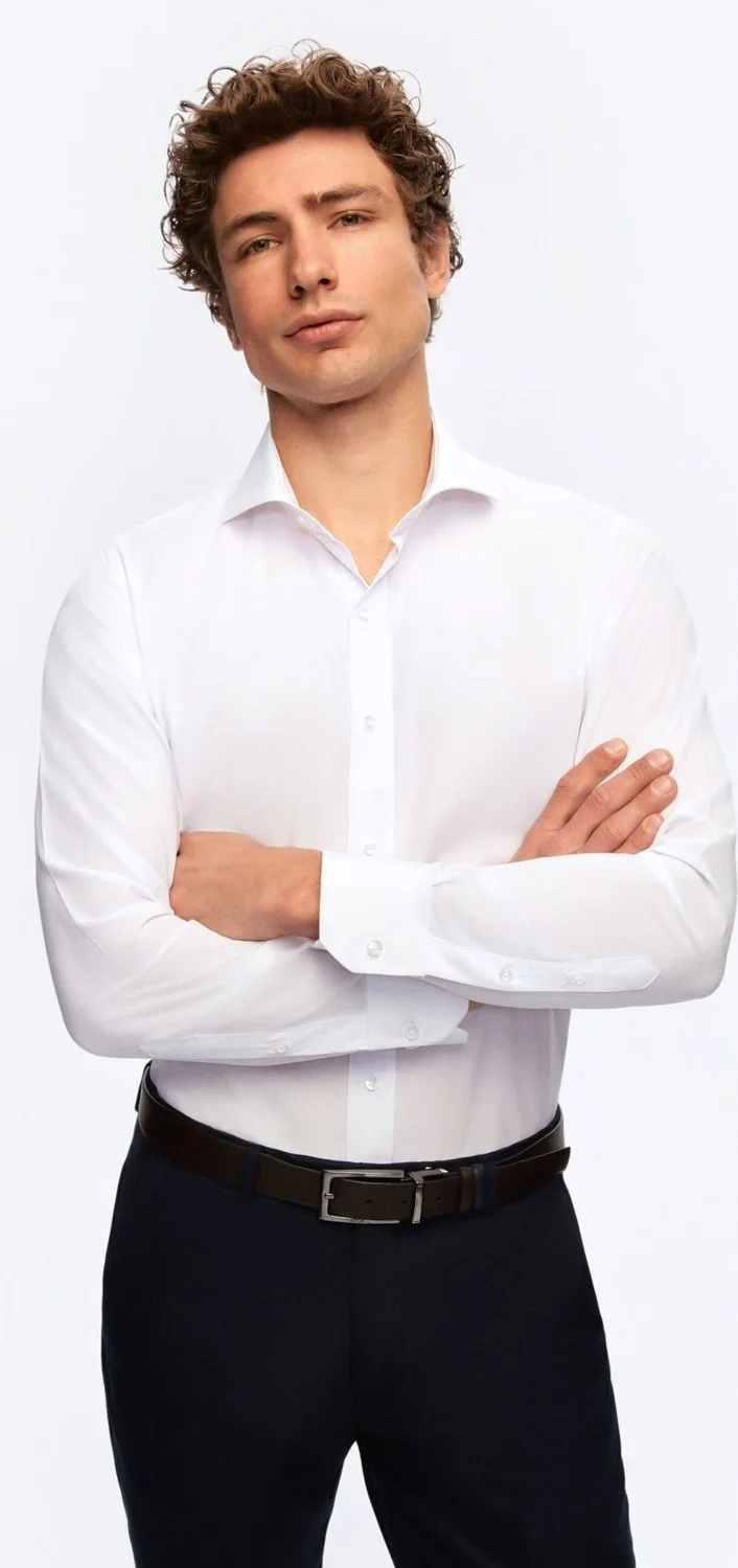 D'S DAMAT D'S Groom Slim Fit White Italian Collar Shirt 2HF02ORT5185