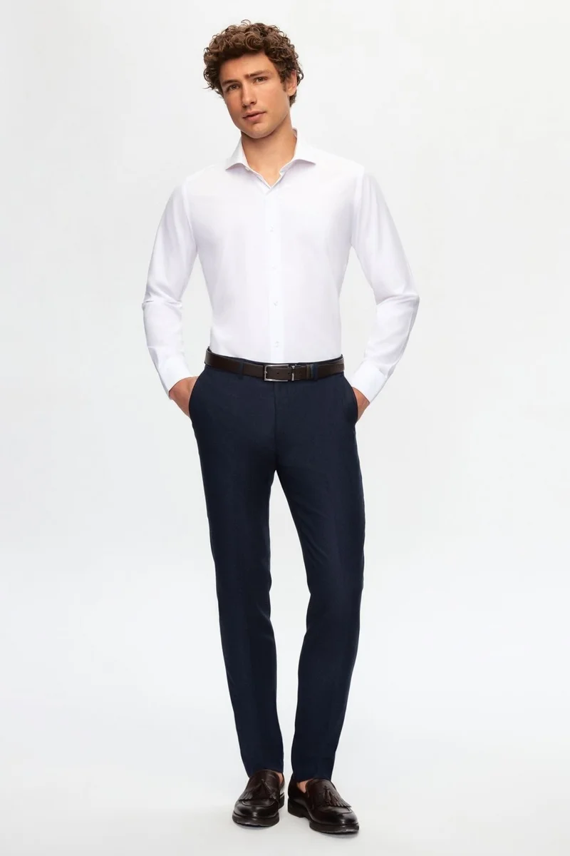 D'S DAMAT D'S Groom Slim Fit White Italian Collar Shirt 2HF02ORT5185