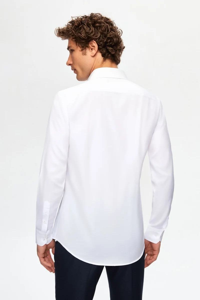 D'S DAMAT D'S Groom Slim Fit White Italian Collar Shirt 2HF02ORT5185