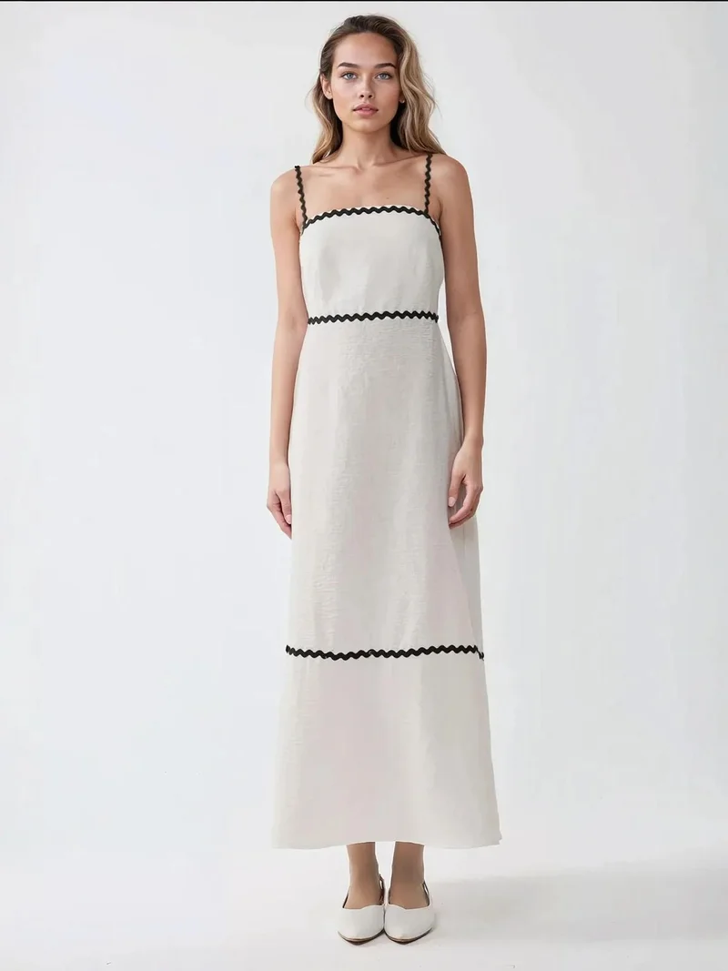HICCUP Square Collar Maxi Dress