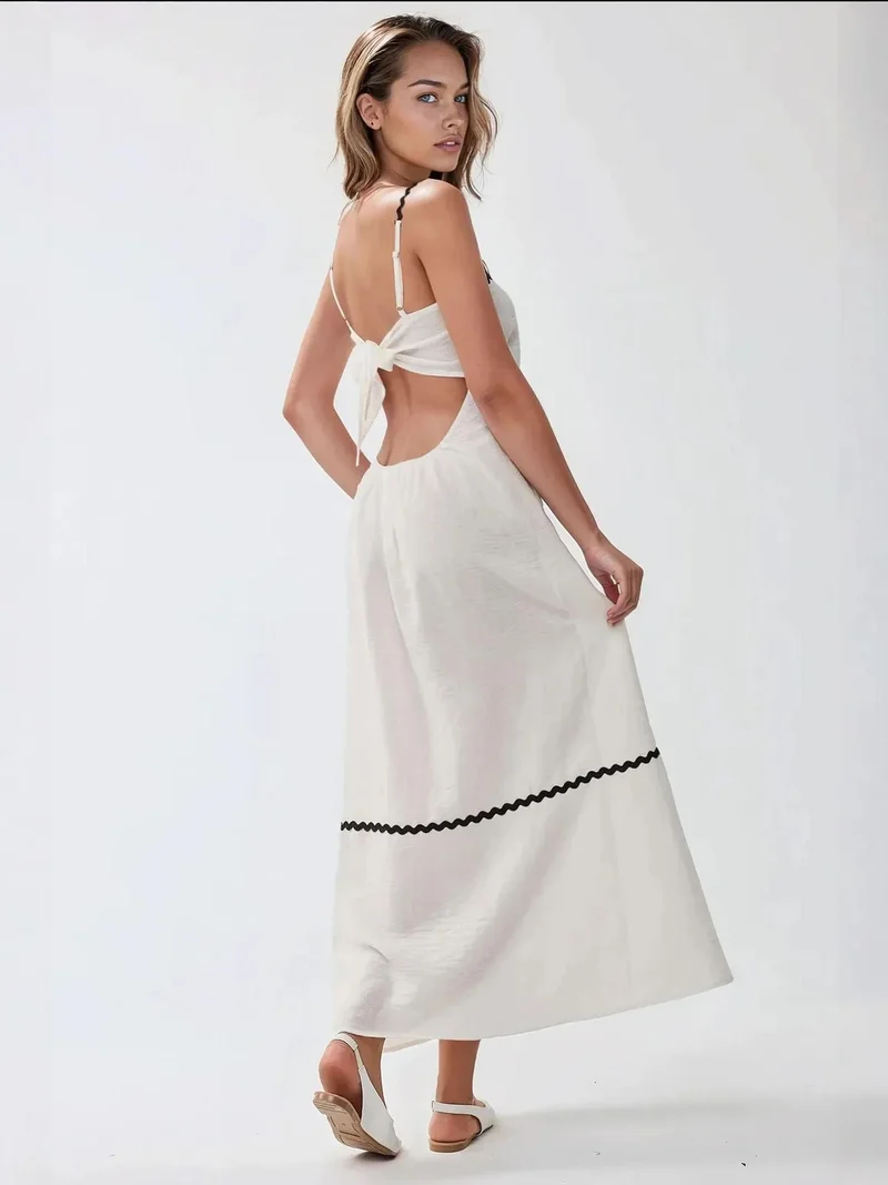 HICCUP Square Collar Maxi Dress
