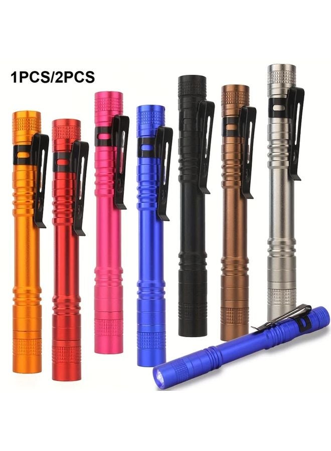 2pcs Rose Red Mini LED Pen Flashlight 7 Brightness Levels 10 Hour Battery Life - Image 2