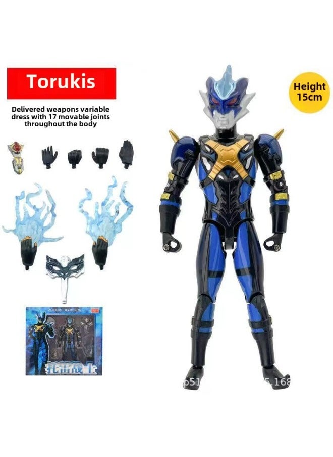 Generic - Ultraman Hand-made Spot Gold Cero Beria Geed Tiga Doll Model Stand Kidsren's Toys-Color:Torylia - Image 1