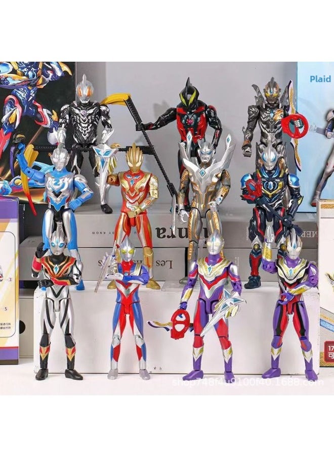 Generic - Ultraman Hand-made Spot Gold Cero Beria Geed Tiga Doll Model Stand Kidsren's Toys-Color:Torylia - Image 1