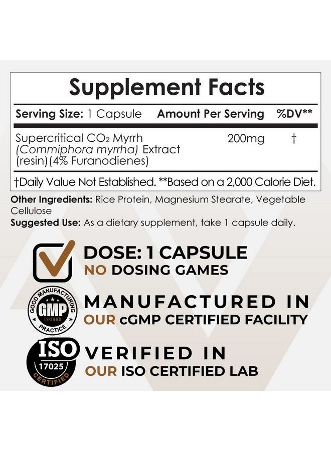 Nootropics Depot Supercritical Co2 Myrrh Extract Capsules  200Mg  4% Furanodienes  Commiphora Myrrha  Pain Inflammation  Mood  30 Count - Image 3