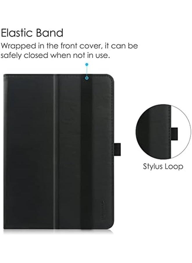 erorex - Universal Case For 7 Inch 8 Inch Tablet Stand Folio Universal Tablet Case Protective Cover For 7" 8" Touchscreen Tablet With Adjustable Fixing Silicon Band And Stand (Black) - Image 1