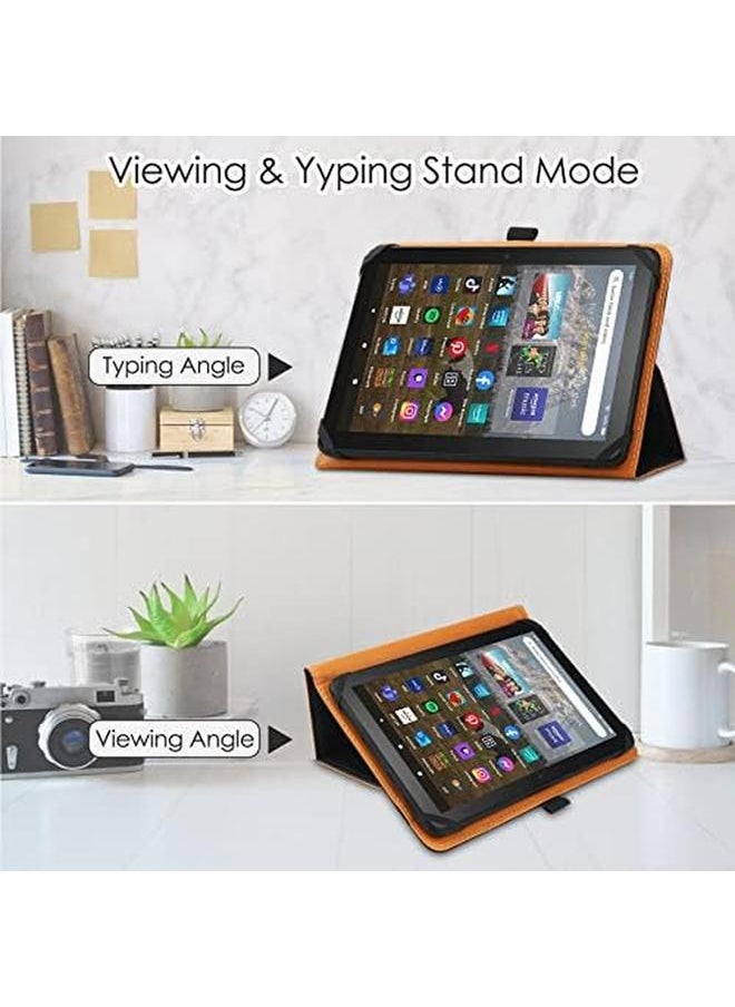 erorex - Universal Case For 7 Inch 8 Inch Tablet Stand Folio Universal Tablet Case Protective Cover For 7" 8" Touchscreen Tablet With Adjustable Fixing Silicon Band And Stand (Black) - Image 1