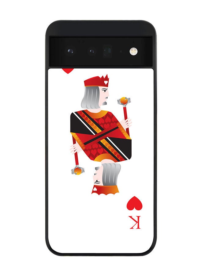 Stylizedd Rugged Black edge case for Google Pixel 6 5G Slim fit Soft Case Flexible Rubber Edges Anti Drop TPU Gel Thin Cover - King Of Hearts - Image 1