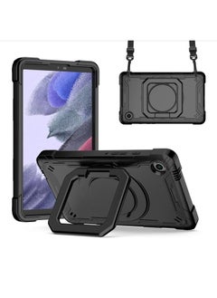 Samsung Galaxy Tab A9 Handle Robot Silicone Hybrid PC Tablet Case Black