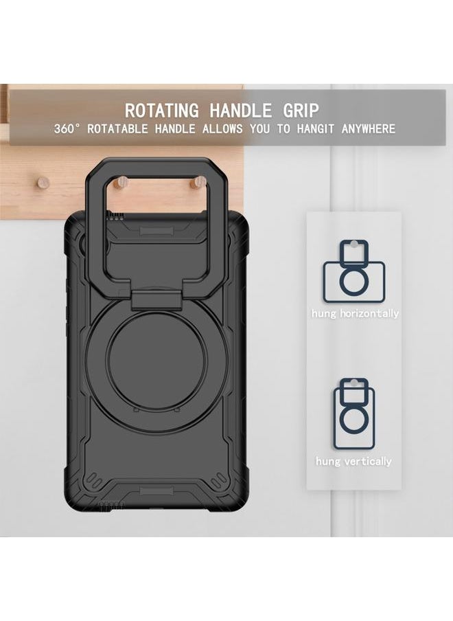 Green Tiger - Samsung Galaxy Tab A9 Handle Robot Silicone Hybrid PC Tablet Case Black - Image 1