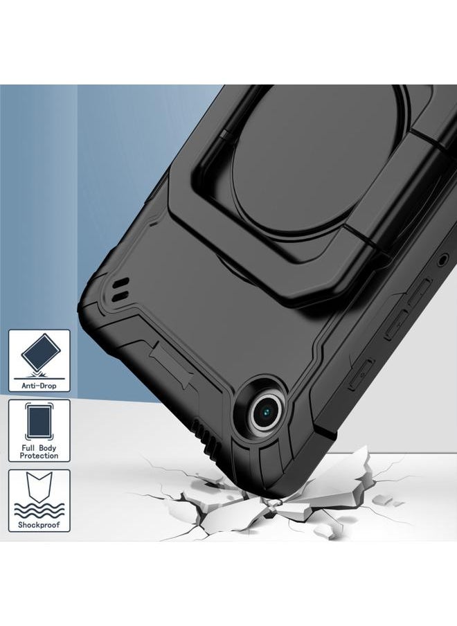 Green Tiger - Samsung Galaxy Tab A9 Handle Robot Silicone Hybrid PC Tablet Case Black - Image 1