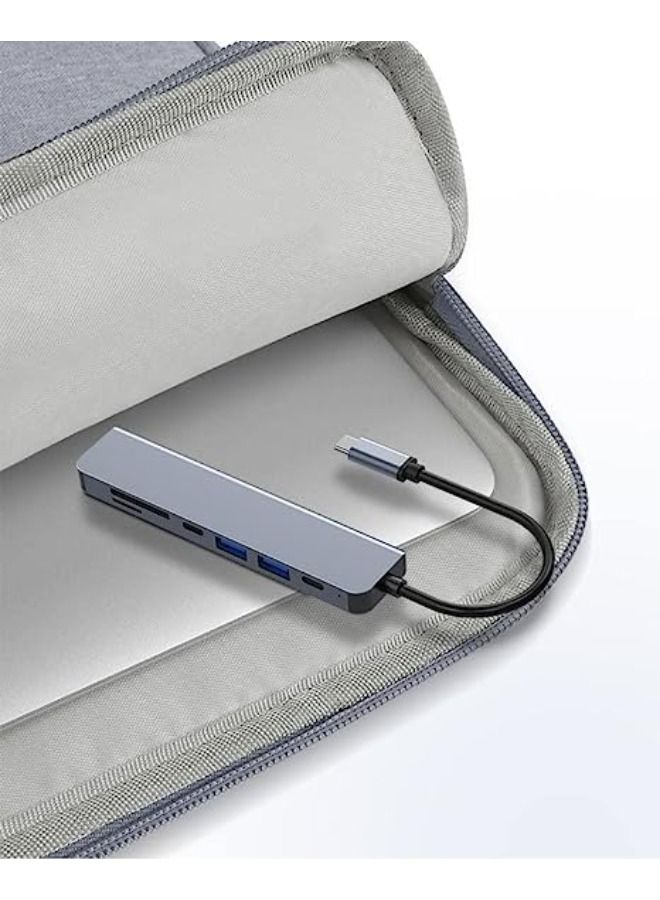Earldom 6-in-1 Type-C Hub Multifunctional Type-C Converter Aluminum Alloy Shell with USB3.0 USB2.0 HD Ports TF SD Card Slots - Image 1
