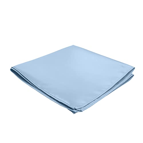 Jacob Alexander Men's Pocket Square Solid Color Handkerchief - Sky - Image 3