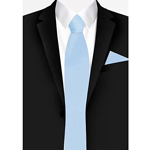 Jacob Alexander Men's Pocket Square Solid Color Handkerchief - Sky - Image 4