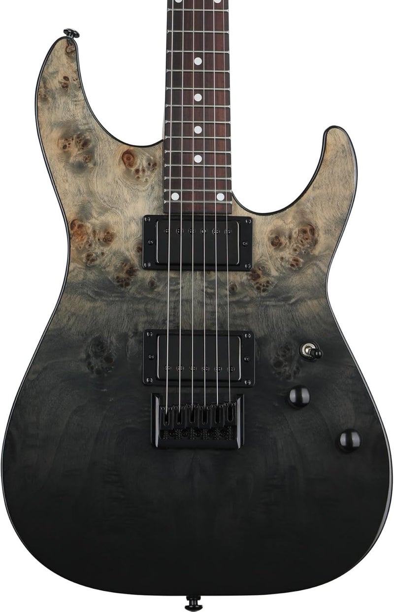 Schecter C-1 Standard Electric Guitar - Black Fade Burst Burl