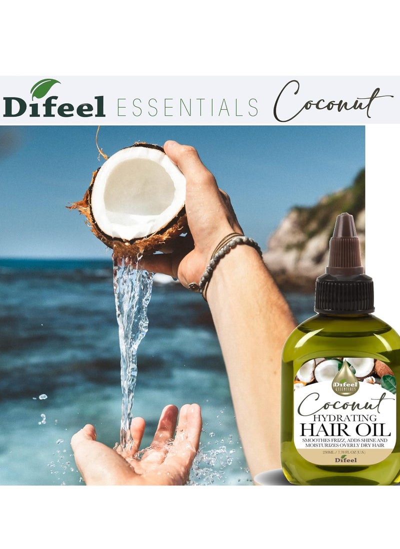 difeel Difeel Essentials Hydrating Coconut Hair Oil 2.5 oz. - Anti-Frizz, Nourishing Moisture, Improves Shine Hair Oil  - Image 3