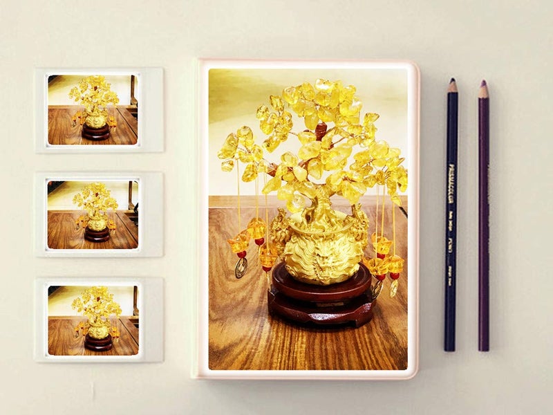 Picmoo Feng Shui Yellow Crystal Tree/Yellow Crystal Money Tree and Yellow Crystal Tree  Faucet Crystal Tree/Chinese Dragon Fortune Crystal Tree/Gift Tree (Yellow) - Image 3