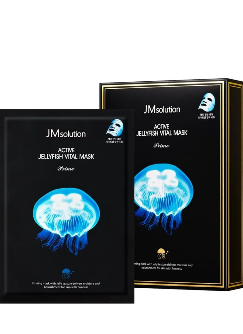 JMsolution JMsolution Active Jellyfish Vital Mask Prime - Korean Skincare Facial Mask -Jellyfish extract, Hydrolyzed Collagen-Hydrating Nourishing- 10 sheets for all skin type  - Image 1