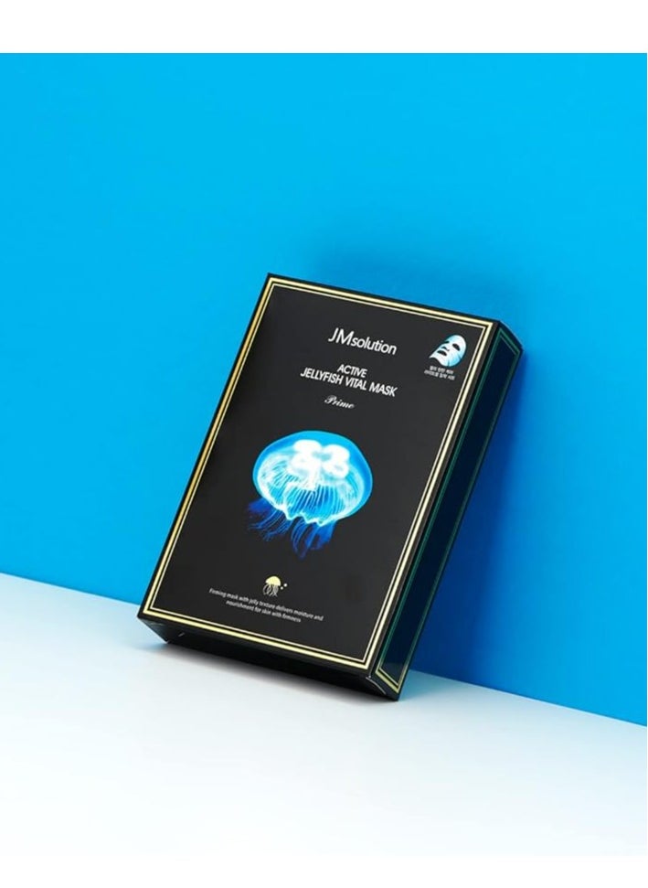 JMsolution JMsolution Active Jellyfish Vital Mask Prime - Korean Skincare Facial Mask -Jellyfish extract, Hydrolyzed Collagen-Hydrating Nourishing- 10 sheets for all skin type  - Image 2