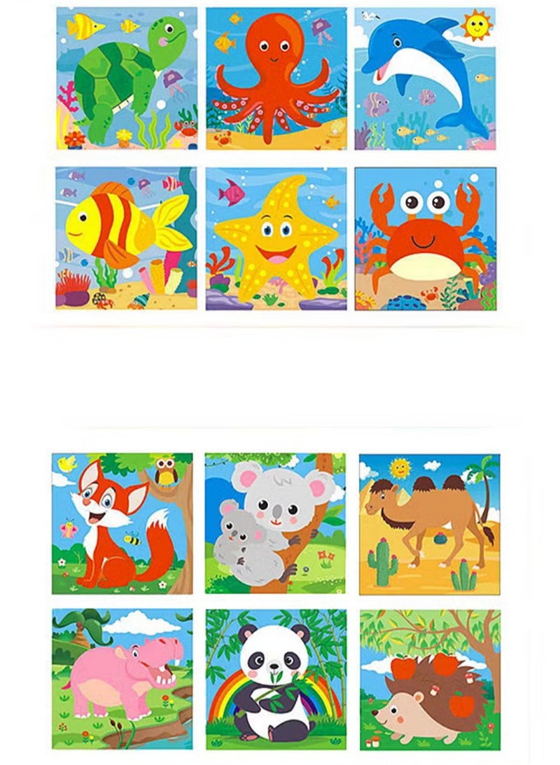 دبليو أيه أو كي أن ألعاب ألغاز خشبية ثلاثية الأبعاد للأطفال، رسومات ثلاثية الأبعاد سداسية الجوانب، 12 قطعة ألغاز خشبية مناسبة لمرحلة رياض الأطفال من عمر 3 إلى 7 سنوات، ألعاب تعليمية للأطفال (سلسلة المحيط والباندا) - Image 2