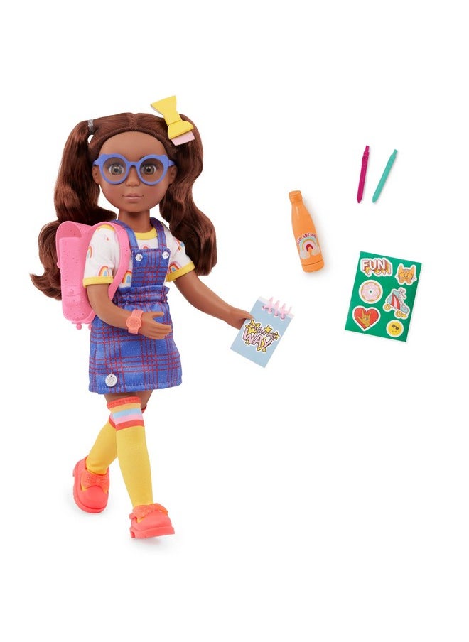 Glitter Girls - 14Inch Fashion Doll Hazel Eyes & Brown Hair Rainbow Top & Romper Backpack & Accessories 3 Years + Macha - Image 1