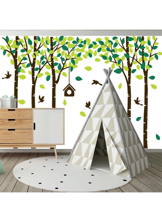 MAFENT Giant Jungle Tree Wall Decals Birch Tree Wall Decals Forest Wall Stickers for Kids Room Bedroom Living Room Nursery Removable Vinyl Sticker Mural Art Decoration (Brown) - Image 5