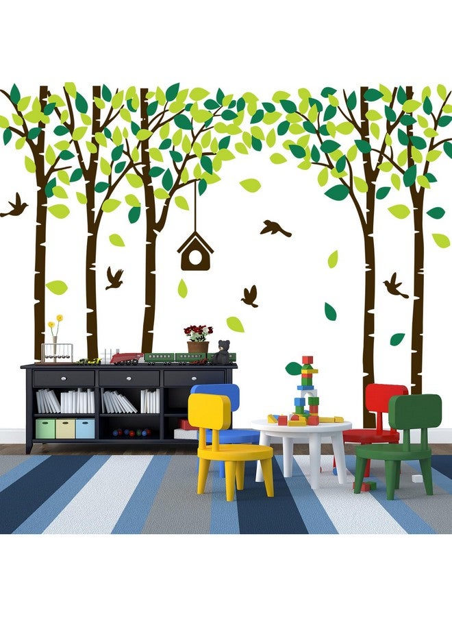 MAFENT Giant Jungle Tree Wall Decals Birch Tree Wall Decals Forest Wall Stickers for Kids Room Bedroom Living Room Nursery Removable Vinyl Sticker Mural Art Decoration (Brown) - Image 1