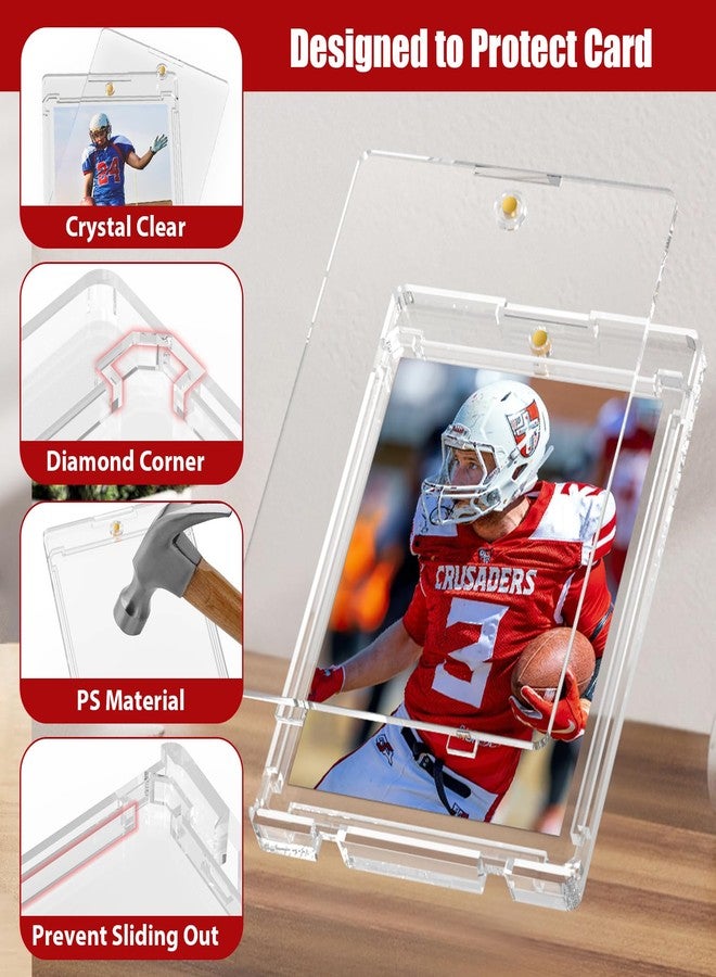Superlong 130pt Magnetic Card Holder, 15ct Trading Magnetic Card Case with U-V Protection, Hard Plastic Sports One Touch Holder with 2 Strong Magnets for Baseball Game Collector Display Storage - Image 3
