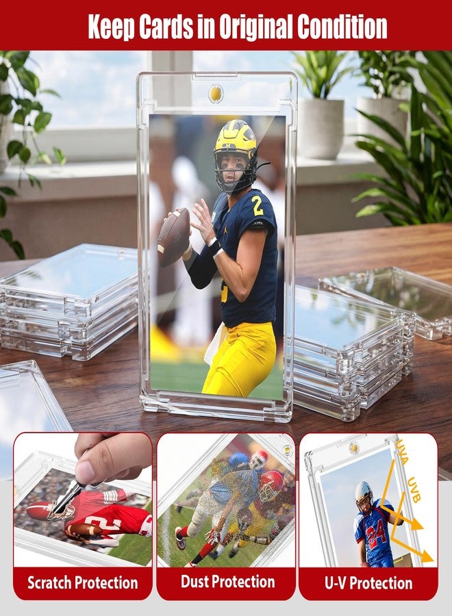 Superlong 130pt Magnetic Card Holder, 15ct Trading Magnetic Card Case with U-V Protection, Hard Plastic Sports One Touch Holder with 2 Strong Magnets for Baseball Game Collector Display Storage - Image 4