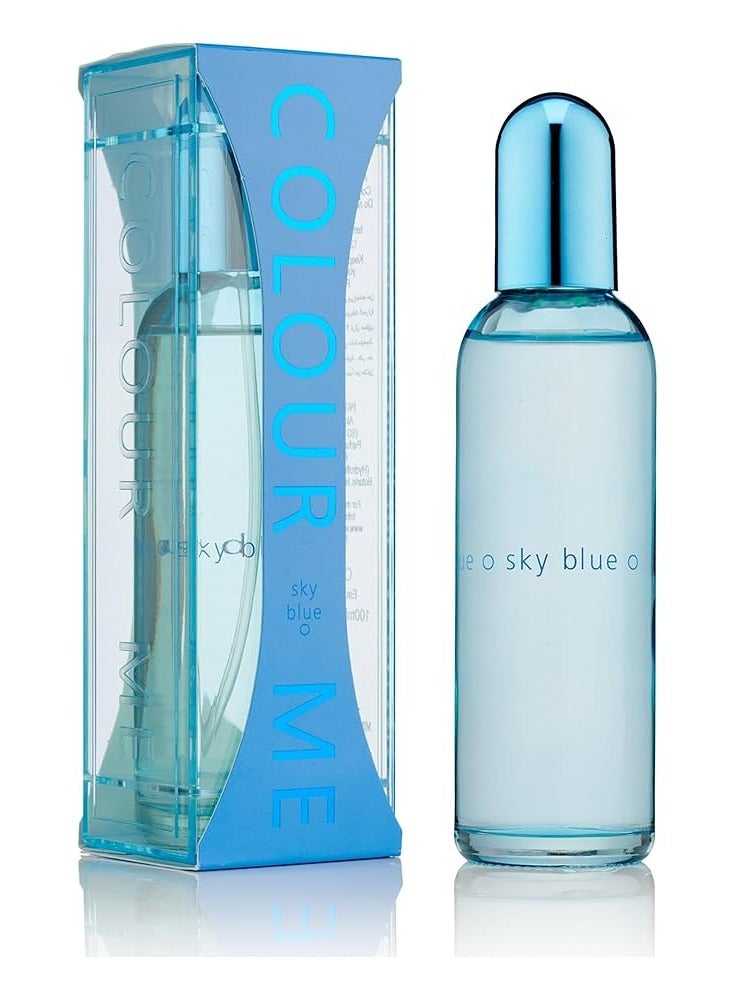 كولور مي مجموعة من 4 قطع من بخاخ الجسم Sky Blue للرجال والنساء 100 مل × 4 - مجموعة عطور للجنسين تدوم طويلاً (4 قطع، 400 مل إجمالاً) - Image 2