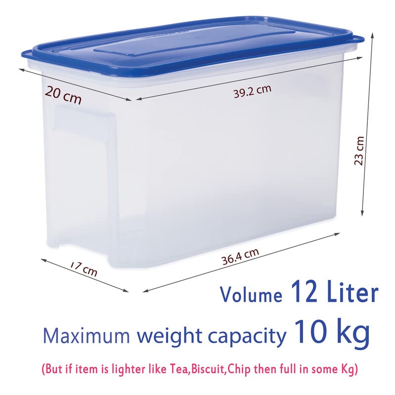 Varmora DSTG0335003 Plastic Container - 12 Liter, Pack of 2, Blue - Image 2